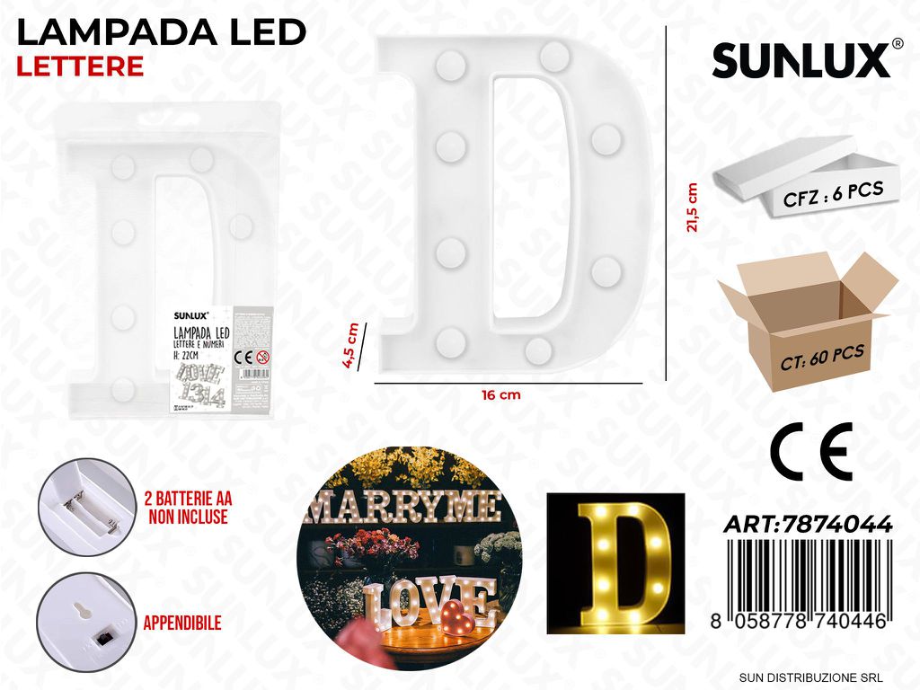 Lampada a Led Let. D 16*21.5*4.5CM