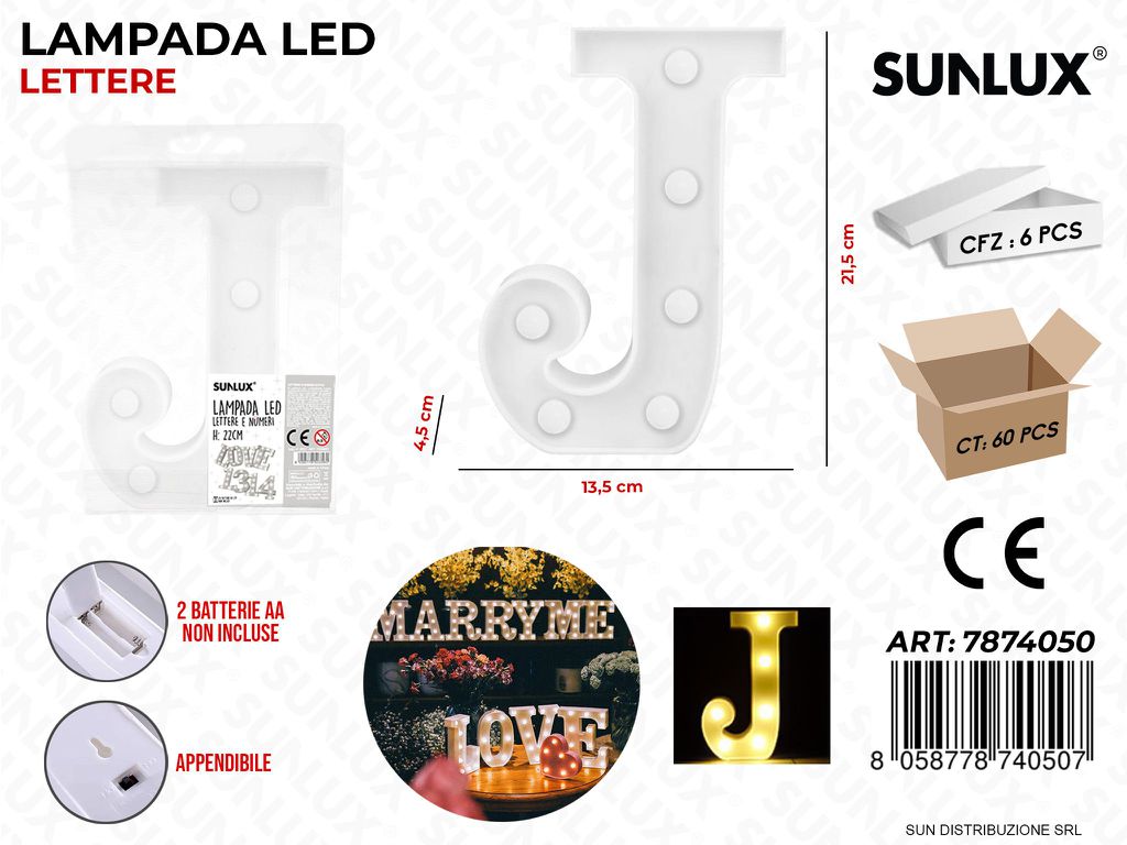 Lampada a Led Let. J 13.5*21.5*4.5CM