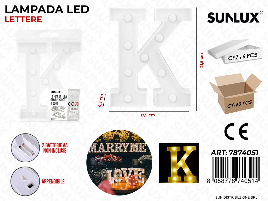 Lampada a Led Let. K 17.5*21.5*4.5CM