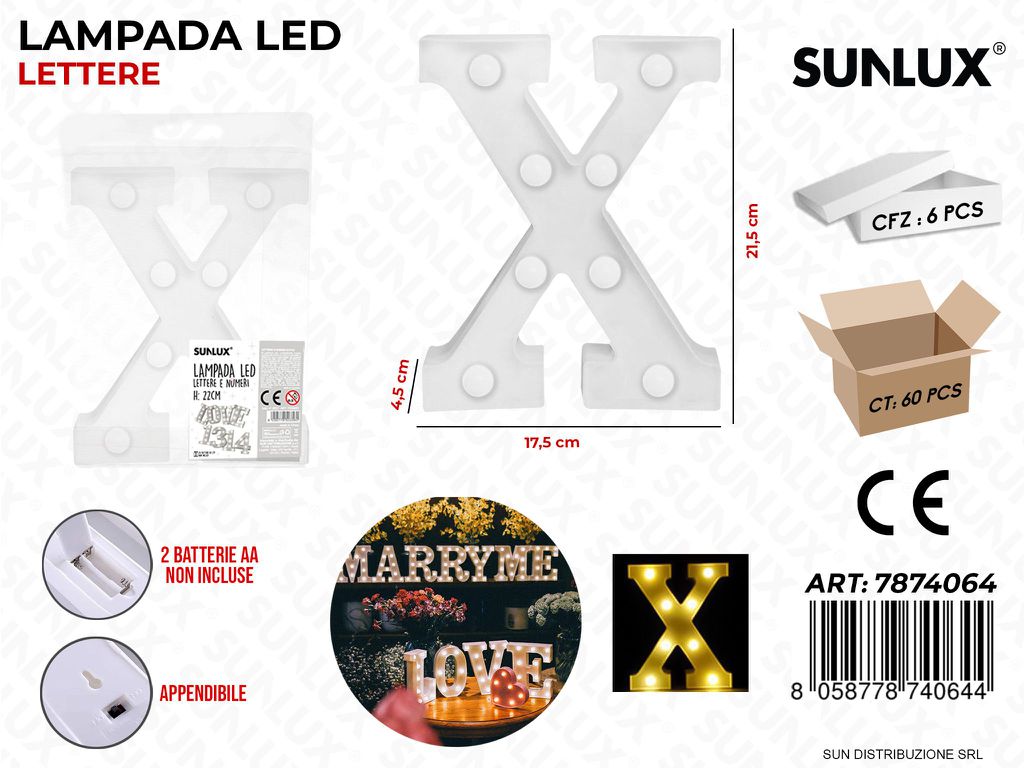 Lampada a Led Let. X 17.5*21.5*4.5CM