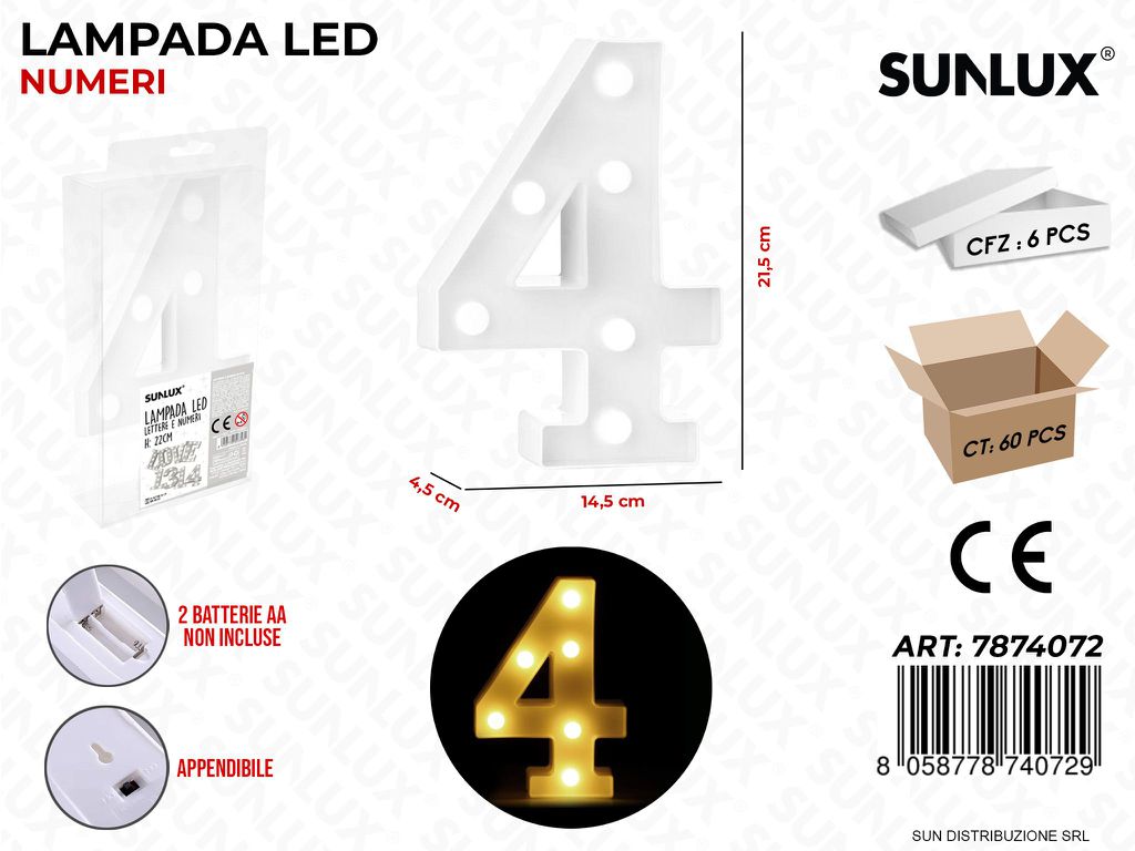 Lampada a Led N.4 14.5*21.5*4.5CM