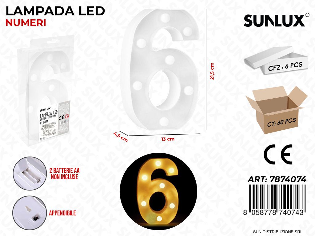 Lampada a Led N.6 13*21.5*4.5CM