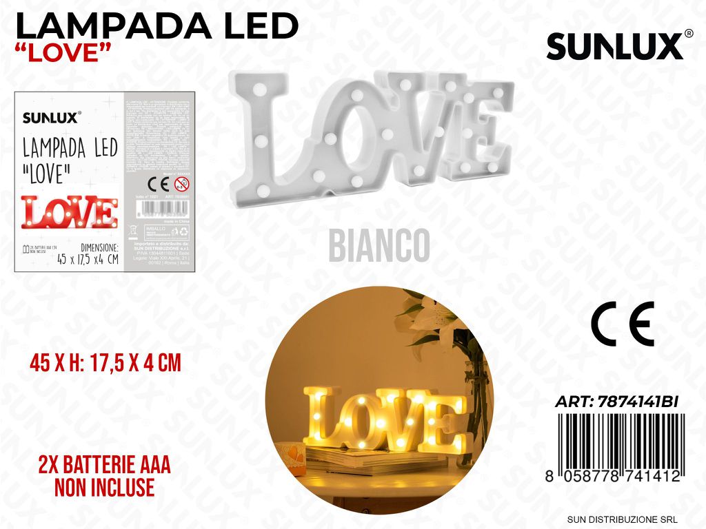 Lampada Led Love Bianco 45*17.5*4CM