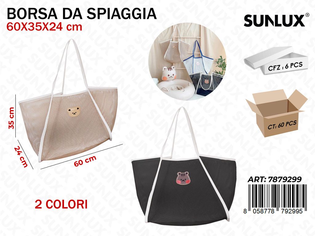 Sunlux Borsa da Spiaggia Ass. 60*35*24CM