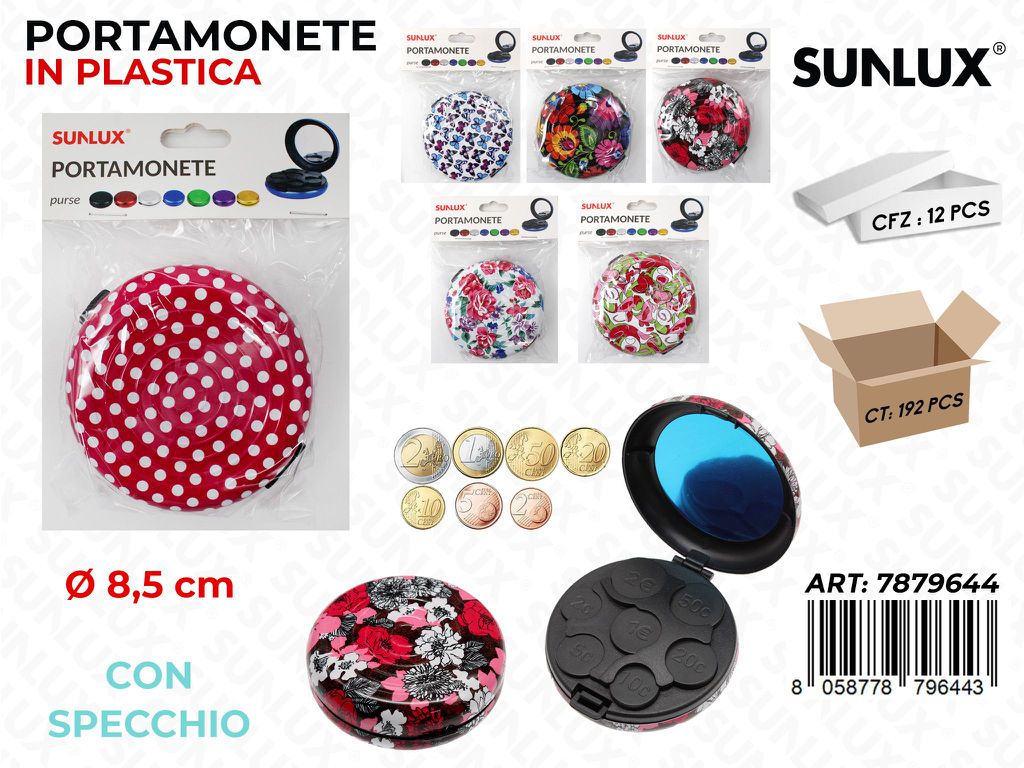 Sunlux Portamonete c/ Specchio Ass. 8.5CM