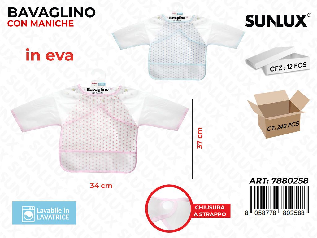 Sunlux Bavaglino c/ Maniche Ass. 34*37CM