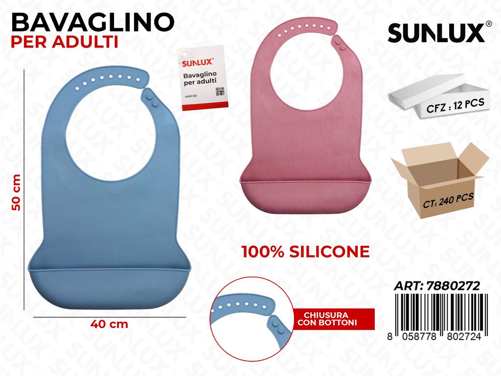 Sunlux Bavaglino Adulti c/Tasca 50*40CM / Pz da 12