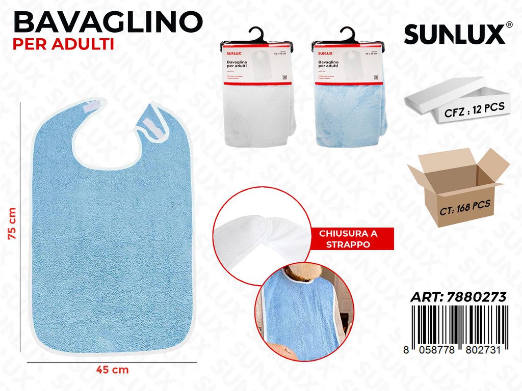 Sunlux Bavaglino Adulti a Strappo 75*45CM / Pz da 12