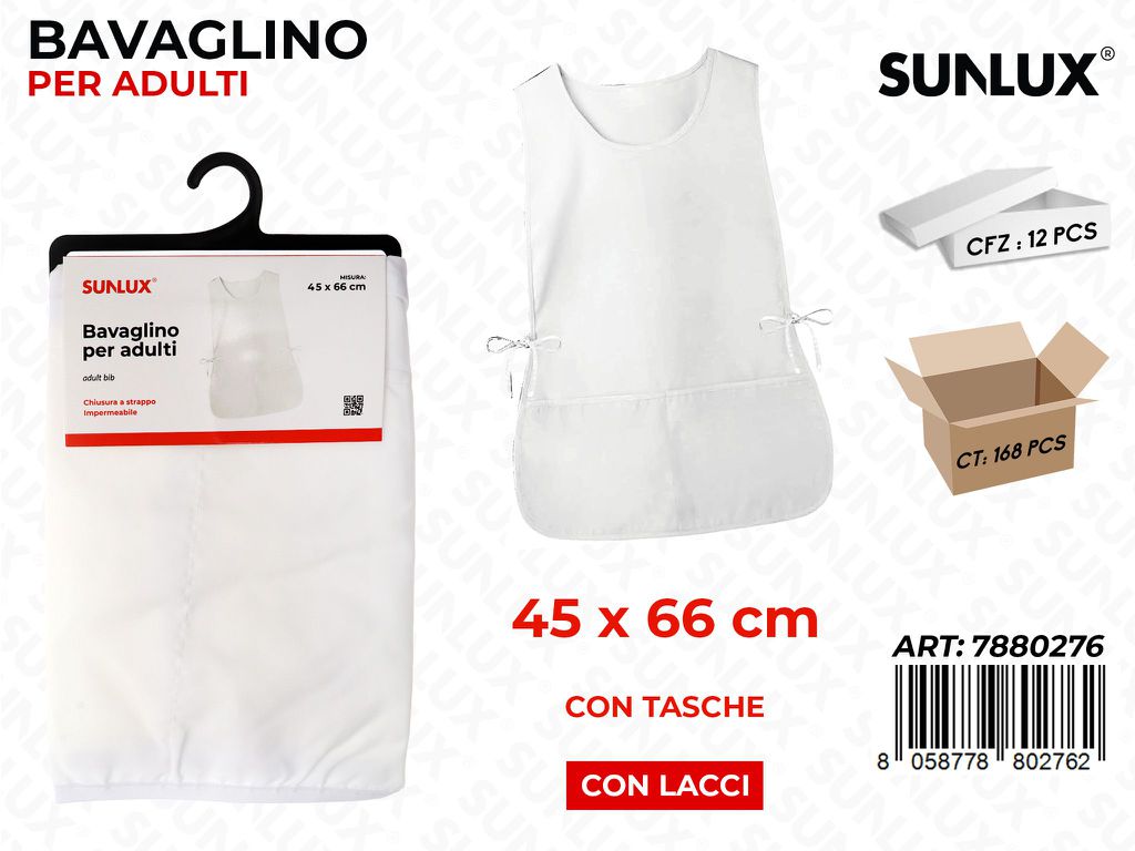 Sunlux Bavaglini per Adulti Bia. c/ Lacci 45*66CM