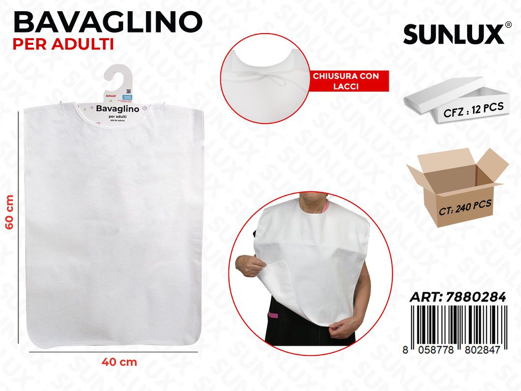 Sunlux Bavaglino per Adulti Bia. 40*60CM
