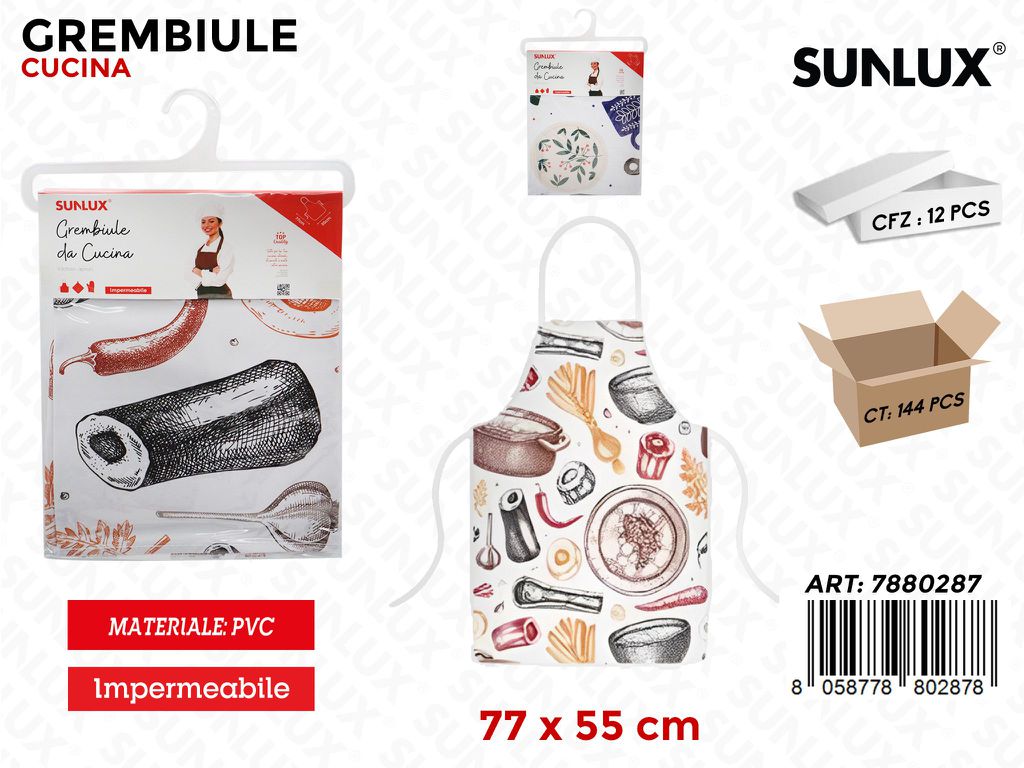 Sunlux Grembiule Cucina Pvc Ass. 77*55