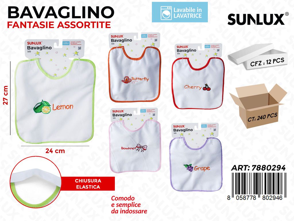 Sunlux Bavaglino Elastico Ass. 24*27CM