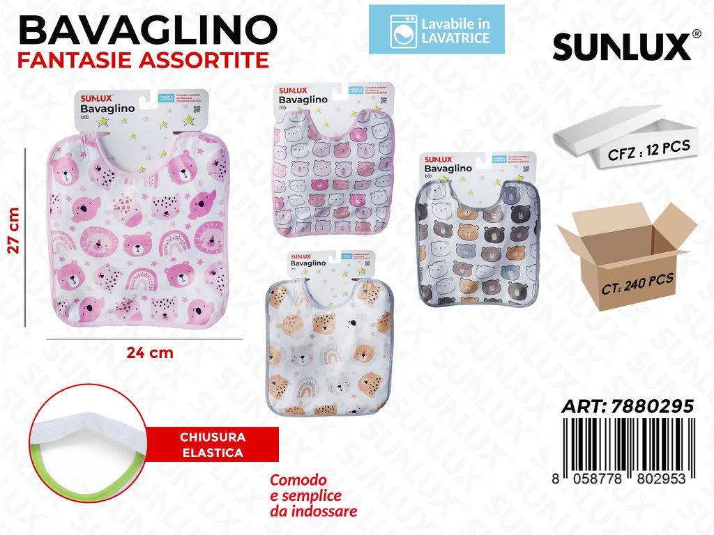 Sunlux Bavaglino Elastico Ass. 24*27CM