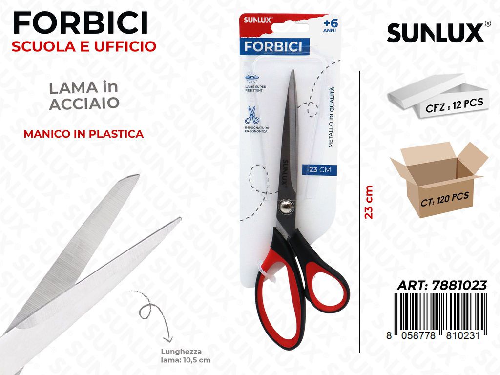 Forbici SCUOLA*UFFICIO in Acciaio 23CM