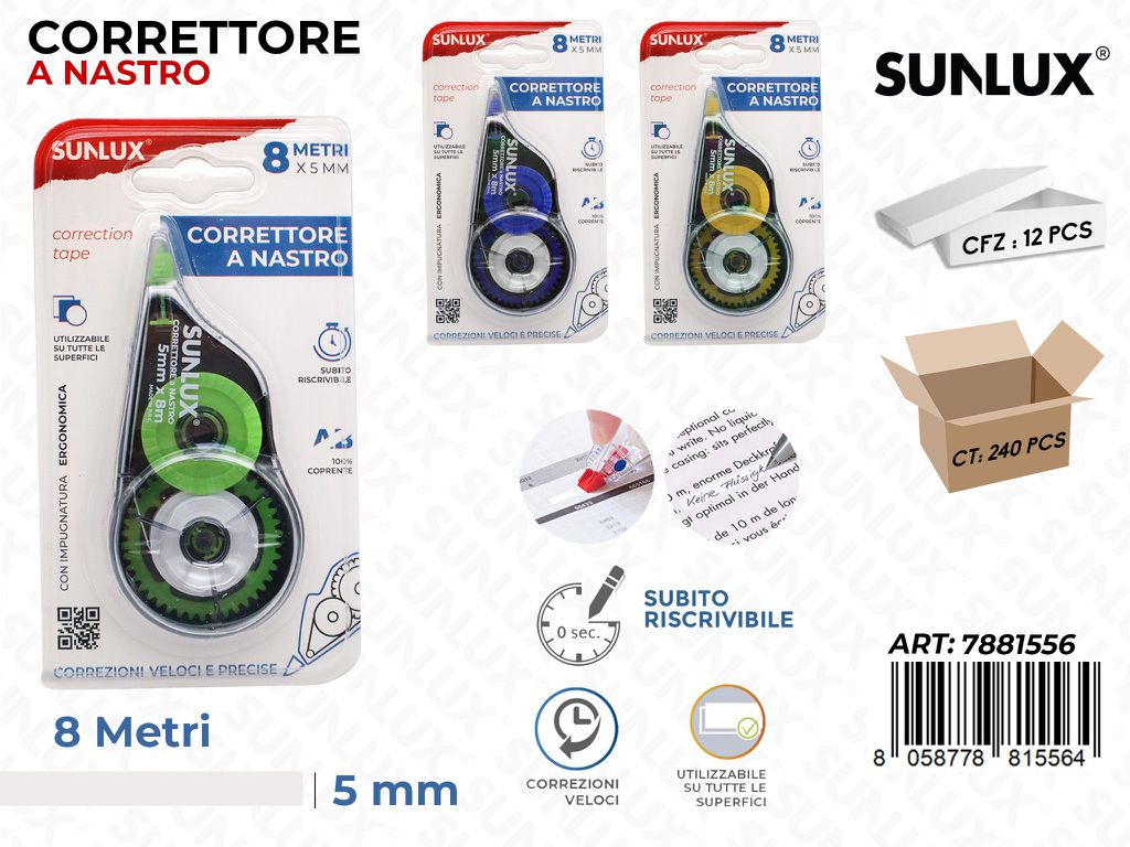 Bl. Correttore a Nastro Col. Ass. 5MM*8MT