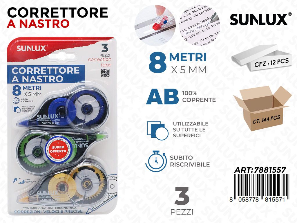 Bl. Correttore a Nastro 3PCS 5MM*8MT