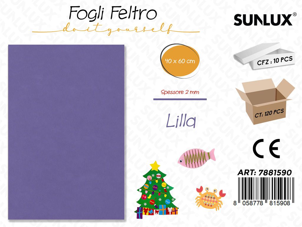 Fogli di Feltro Lilla 40*60CM 2MM