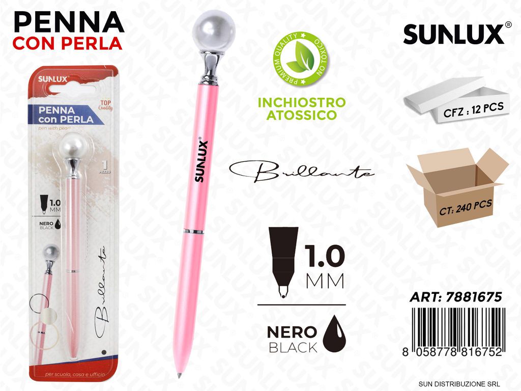 Penna Cpn Perla Rosa Inch. Nero 1.0MM
