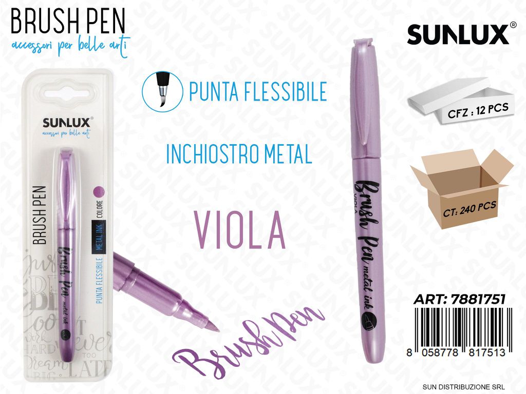 Bl. Brush Pen Calligrafia Viola Metal