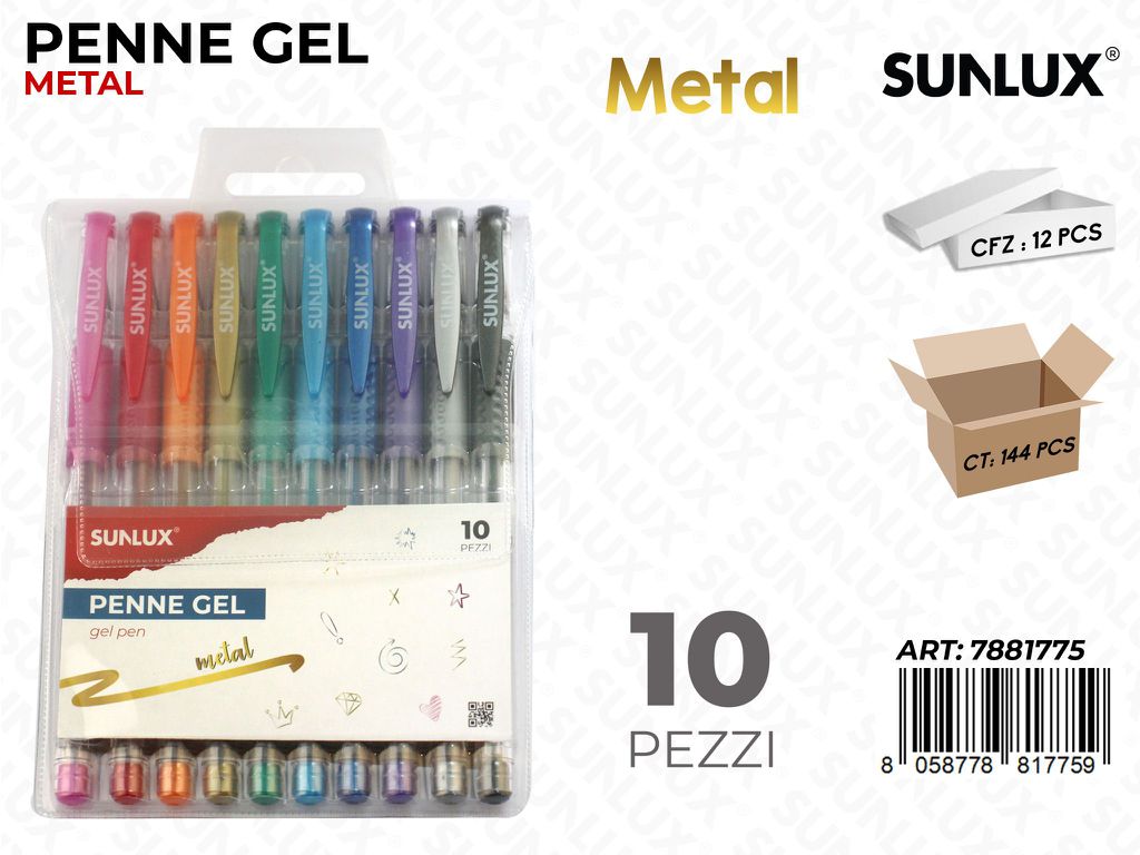 Sunlux Penne Gel Metal 10PCS