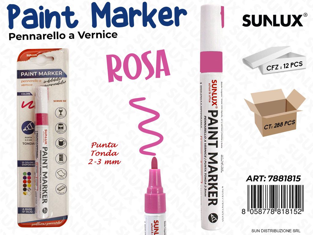 Bl. Pennarello a Vernice Rosa 2-3MM