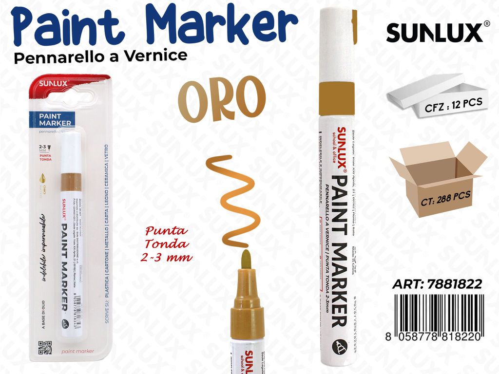 Bl. Pennarello a Vernice Oro 2-3MM