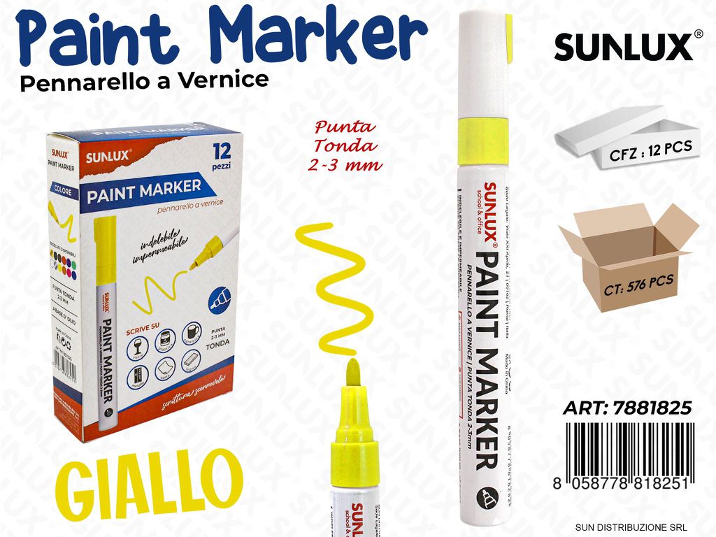 Pennarello a Vernice Giallo 2-3MM