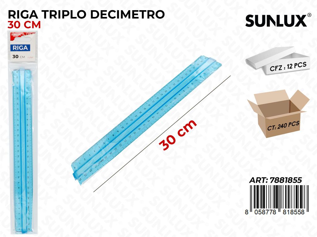 Riga Triplo Decimetro 30CM
