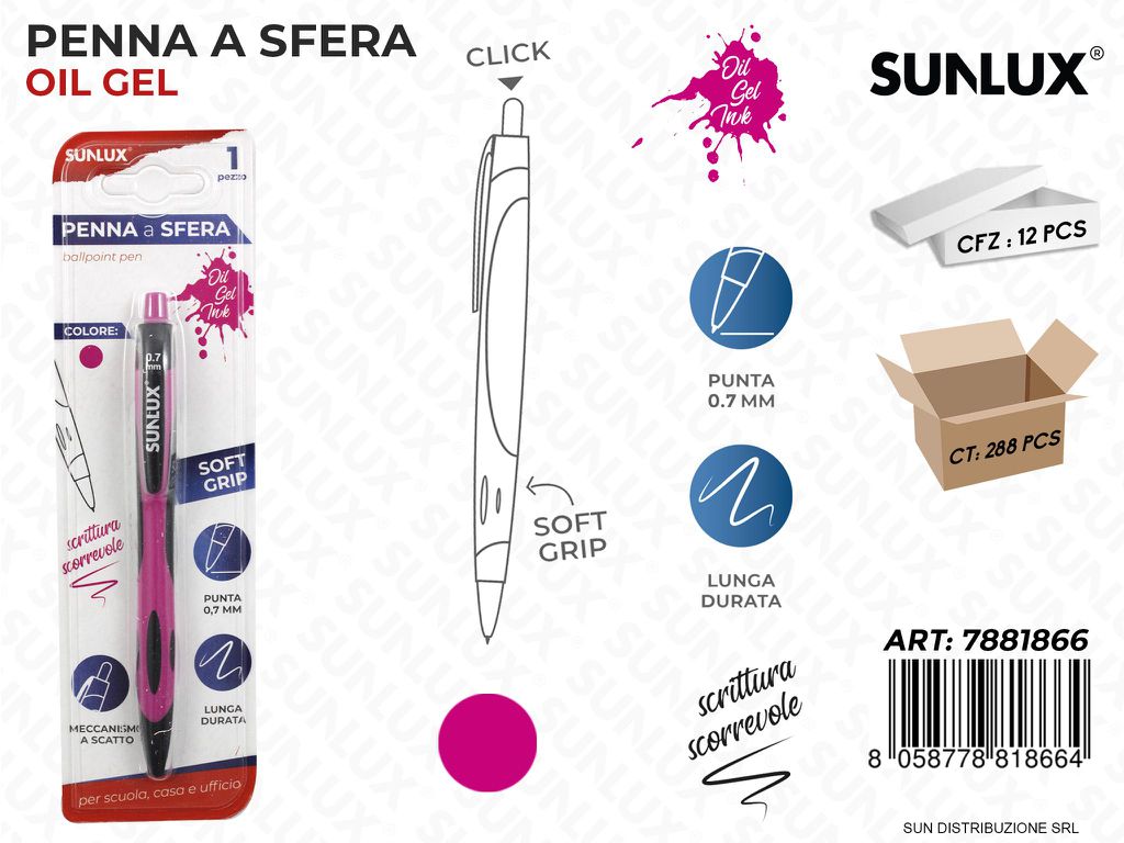 Bl. Penna a Sfera Click Ad Olio Fucsia 0.7MM