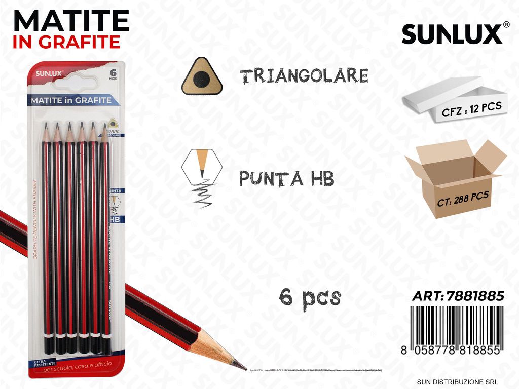 Bl. Matite di Grafite Hb Triang 6PCS