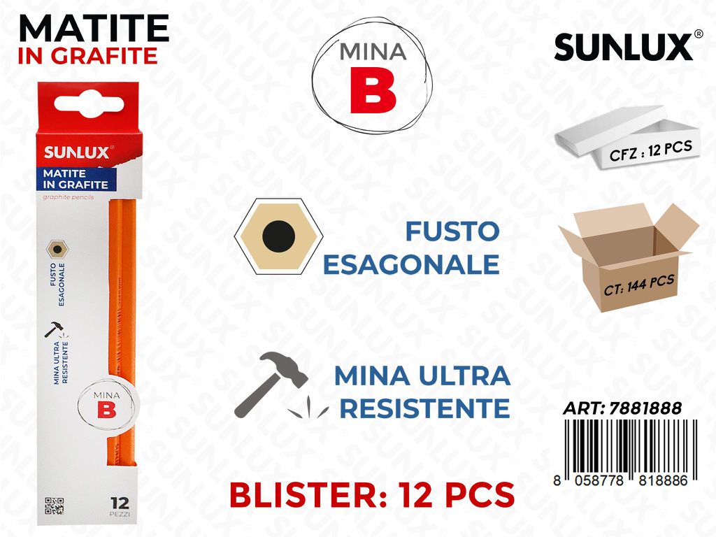 Ast. 12 Matite di Grafite B