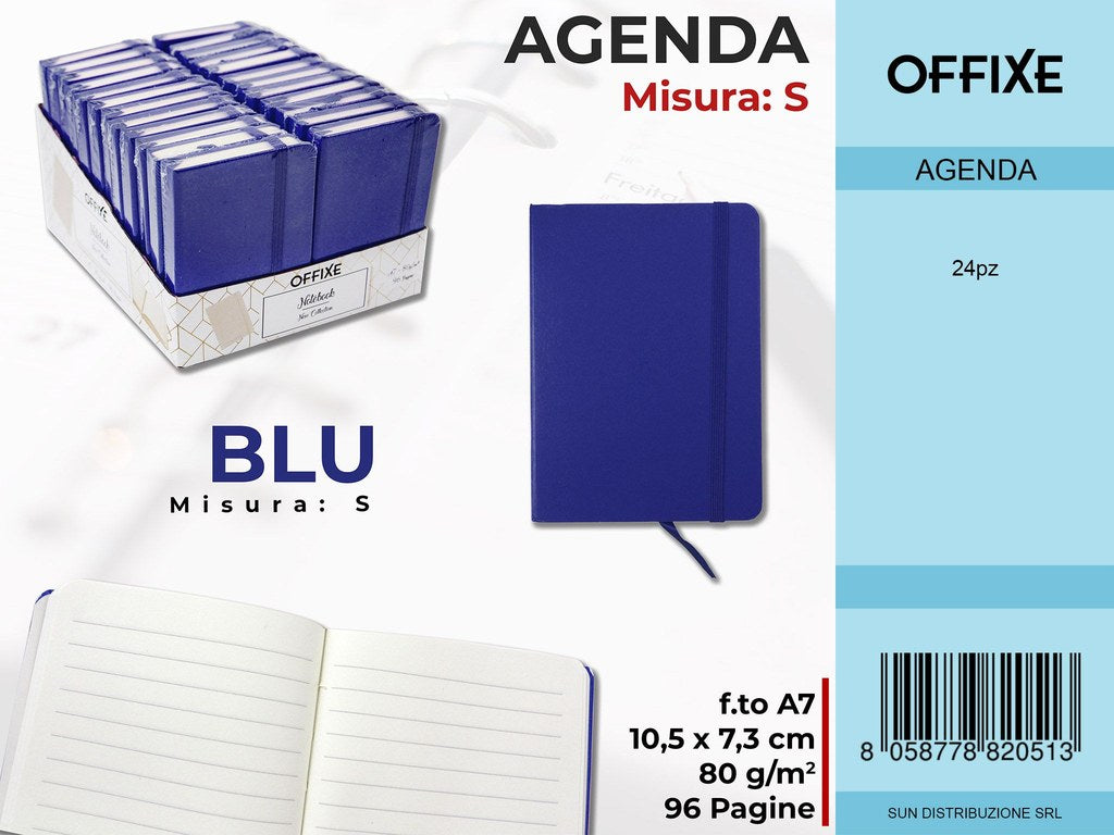Agenda a Righe A7 Blu 7.4X10.5 Cm