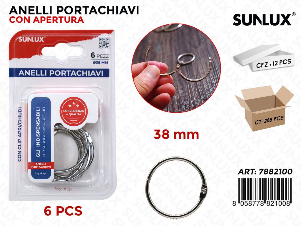Bl. Anelli Portachiavi 6PCS D.38MM