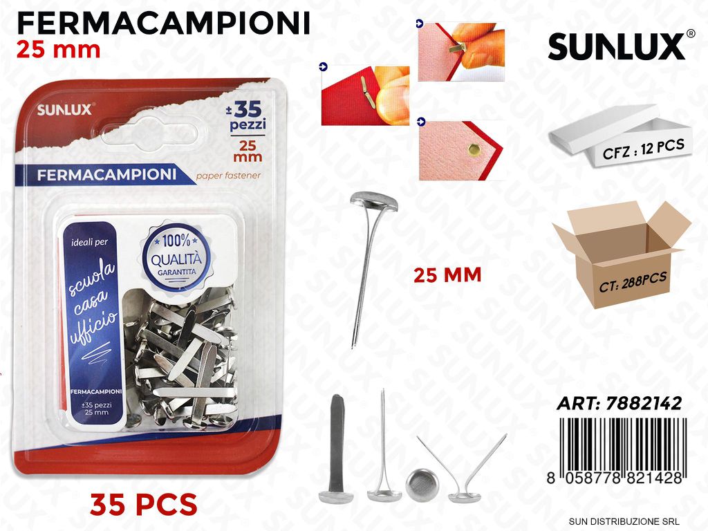 Bl. Fermacampioni Arg. 35PCS- 25MM