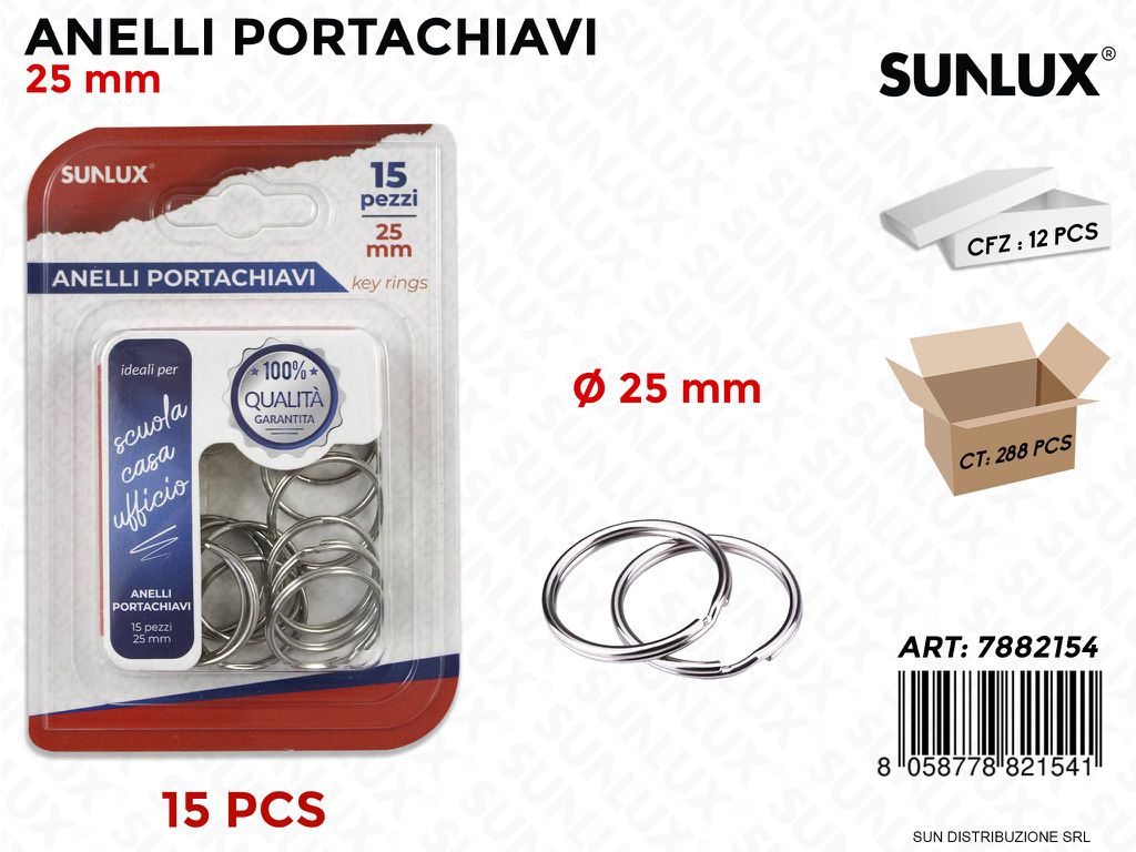 Bl. Anelli Portachiavi 15PCS D. 25MM