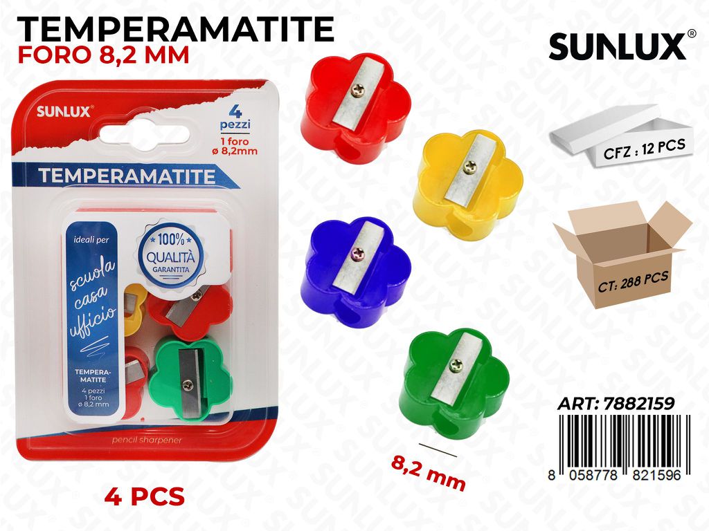 Bl. Temperamatite 1 Foro 4PCS Col. Ass.