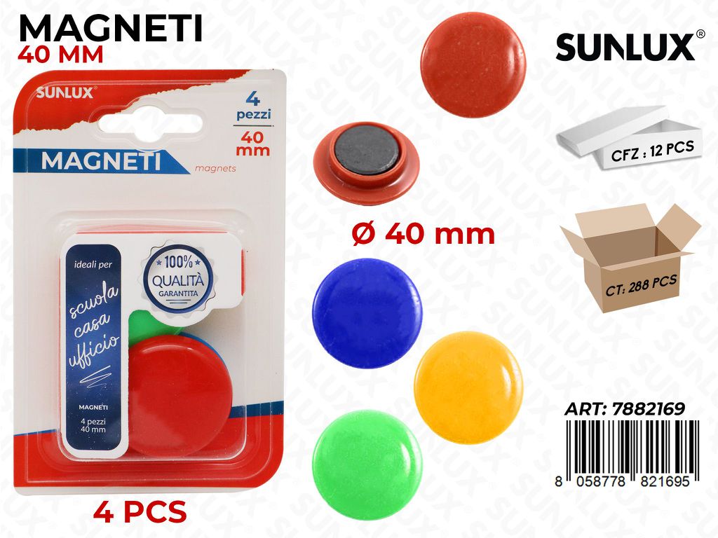 Bl .magneti Col. Ass. 4PCS D.40MM