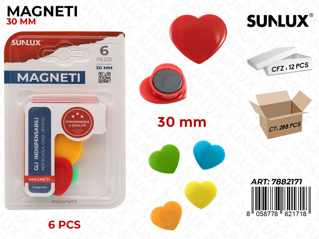 Bl. Magneti Col. Ass. 6PCS 30MM
