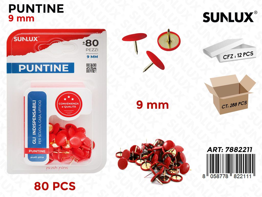Bl. Puntine Rosso 80PCS 9MM