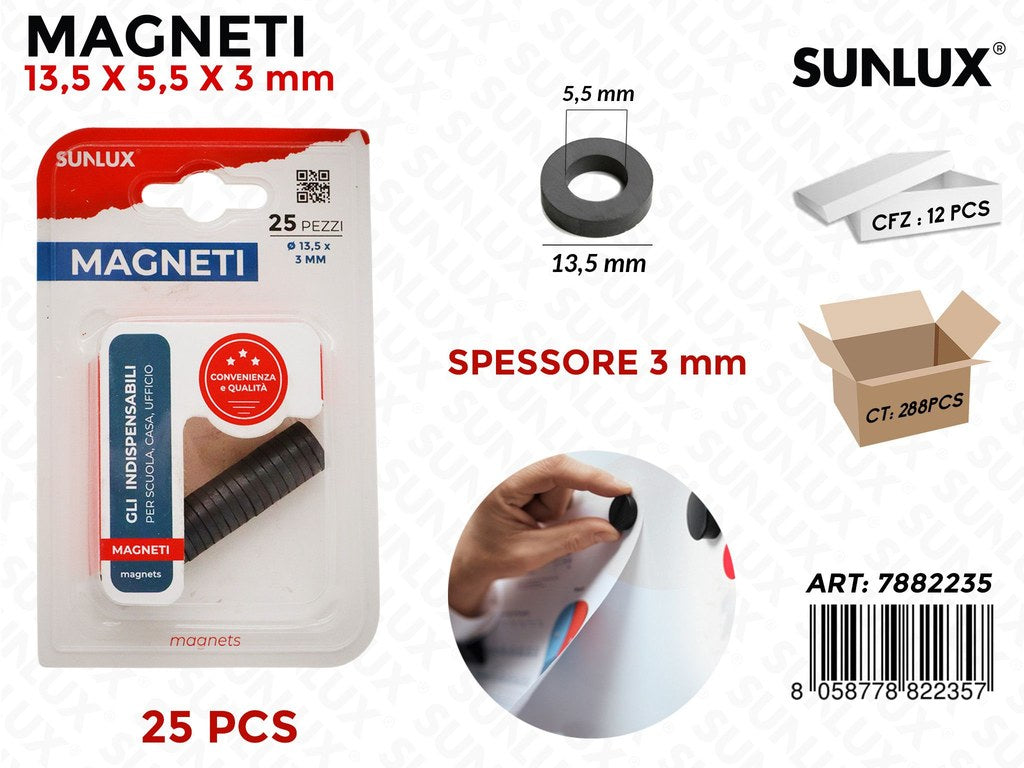 Bl. Magneti 13.5*5.5*3MM 25PCS