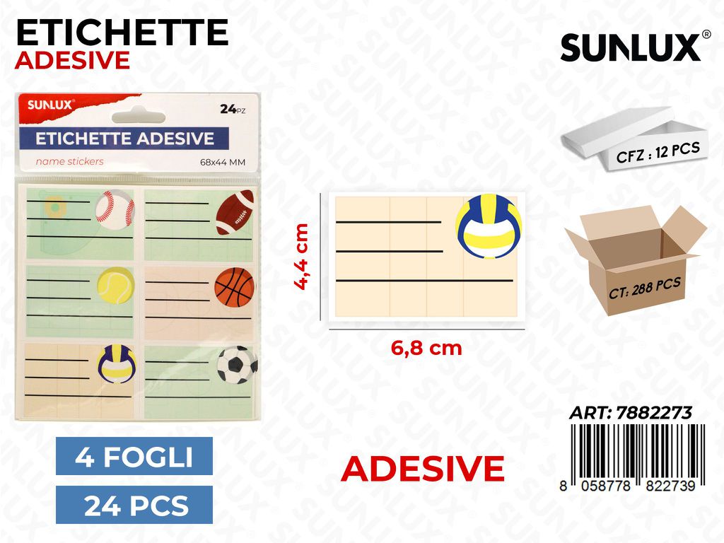 Etichette Adv Sport 4FF 24PCS 6.8*4.4CM