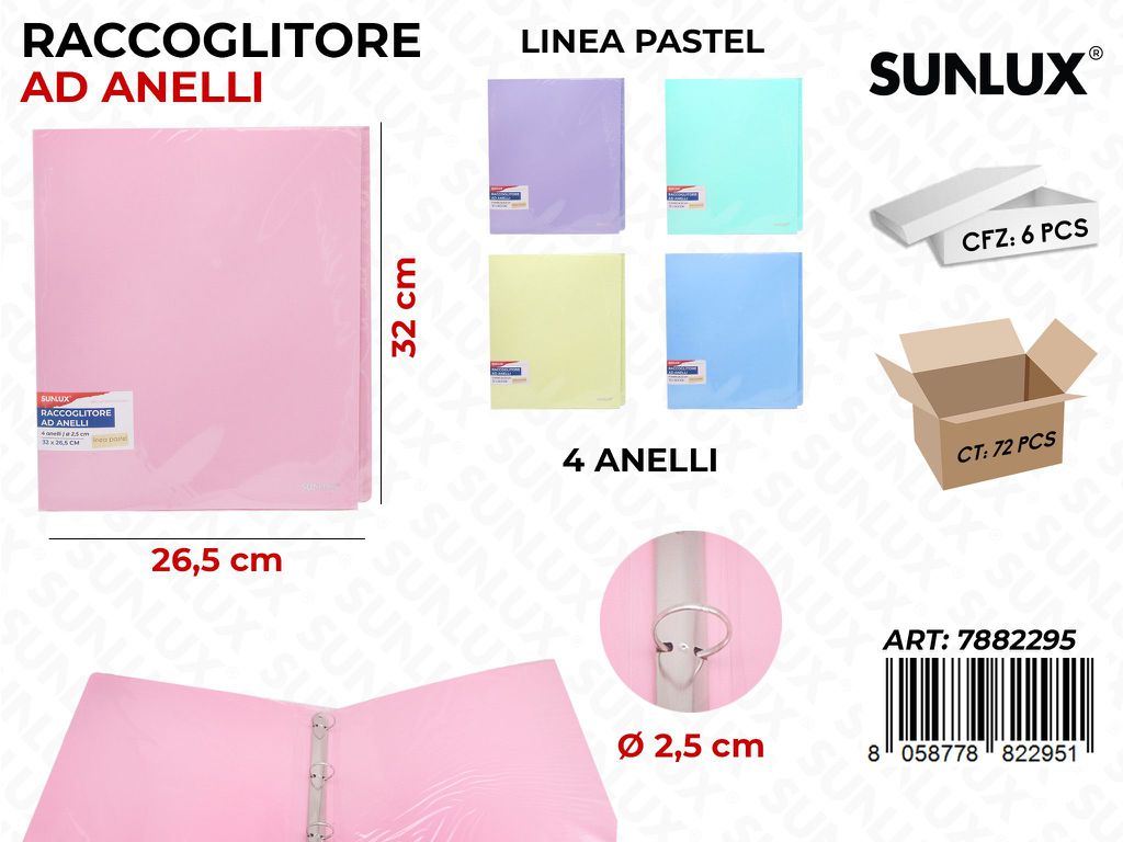 Raccoglitore Anelli 32*26.5 Cm Col. Pastel