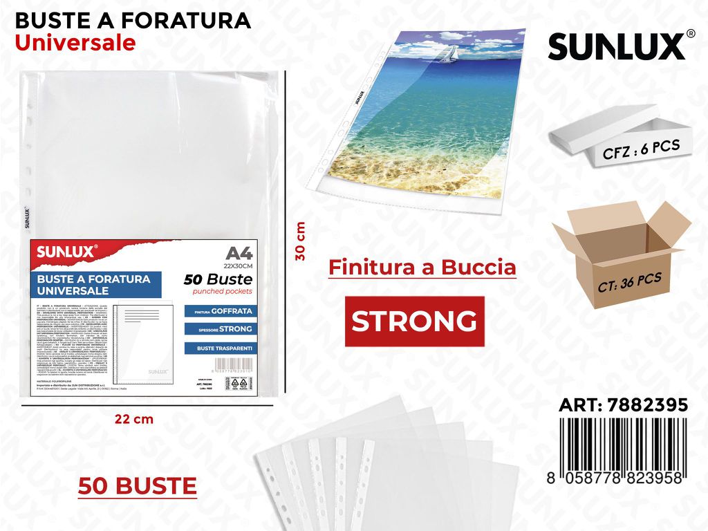 Sunlux Buste a Foratura a Buccia Strong 50PC-22*30CM