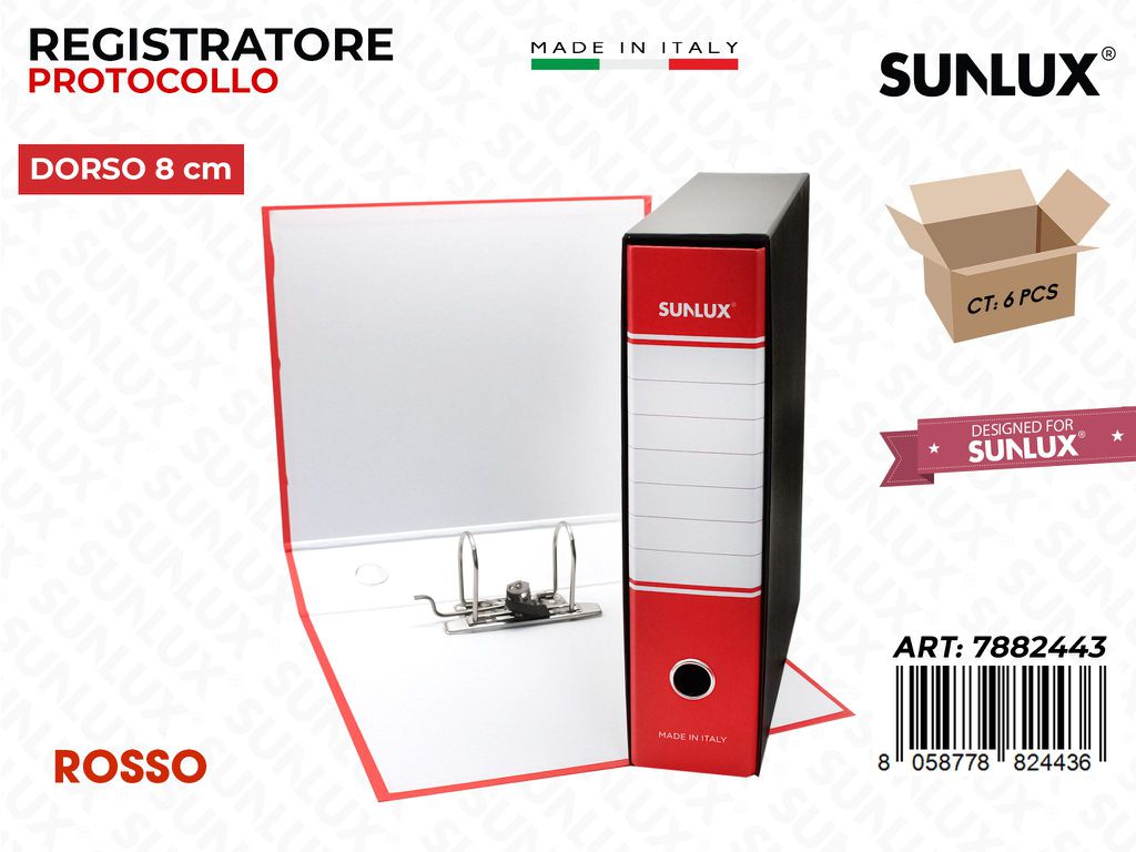 Raccoglitore D.8 Rosso c/ Leva 29*34CM
