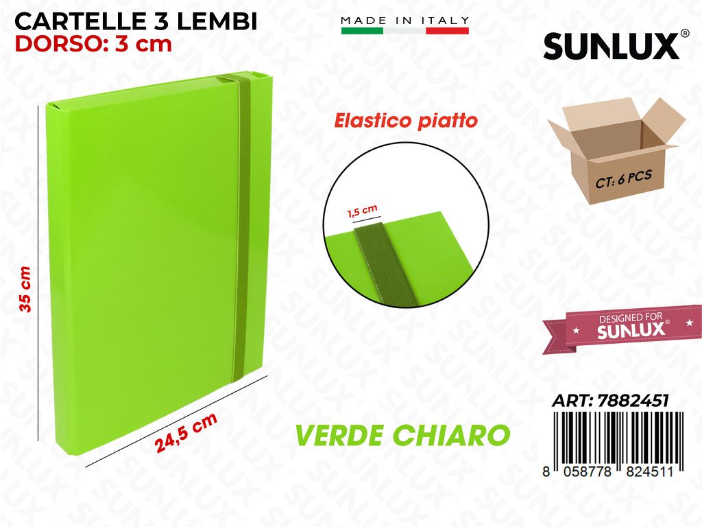 CART.3/L D3 Verde Chiaro Elast. Piatto Sun