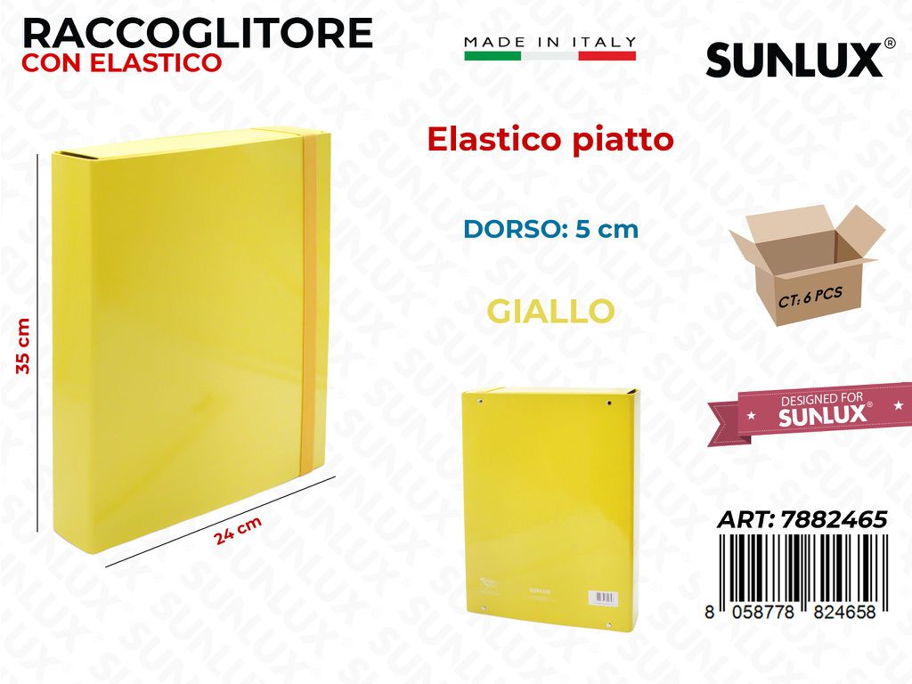 Cart. 3L D.5 Giallo c/ Elast. Piatto 24*35CM