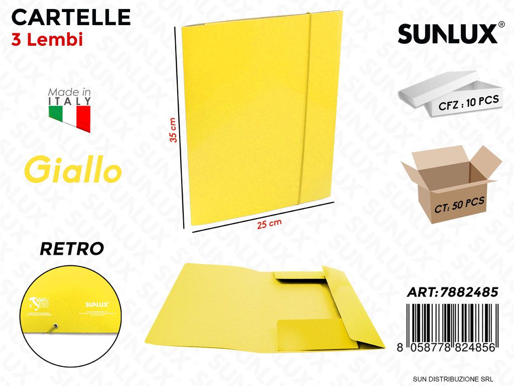 Cart.giallo 25X35 Sun c/Lembi ed El. Plast.