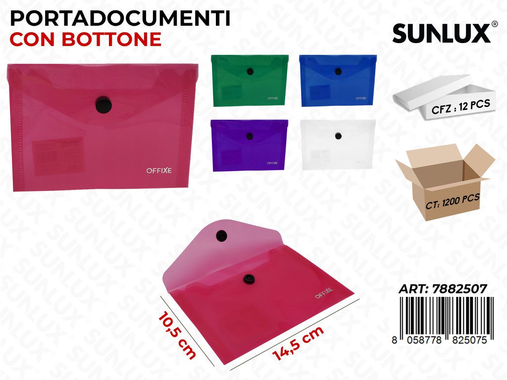 Busta c/Bottone Colore B6 14.5*10.5CM
