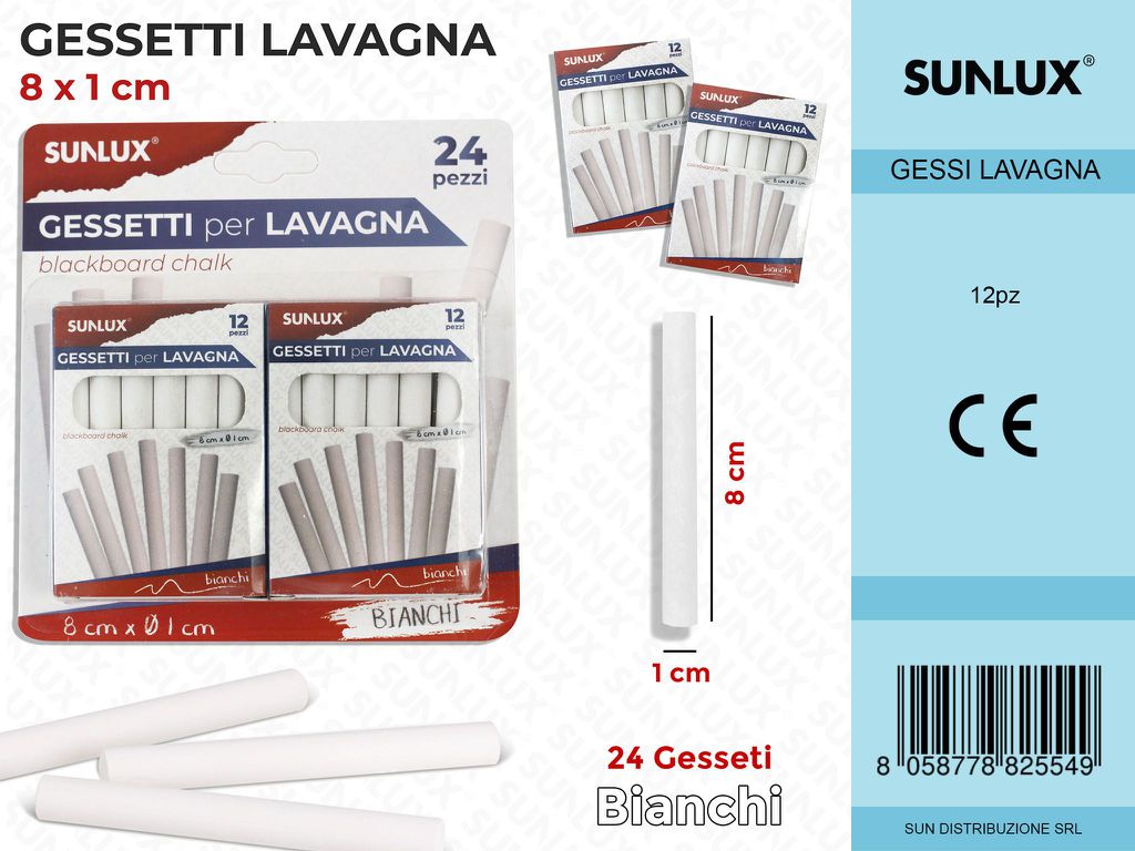Gessetti per Lavagna Bianchi 24 Pcs