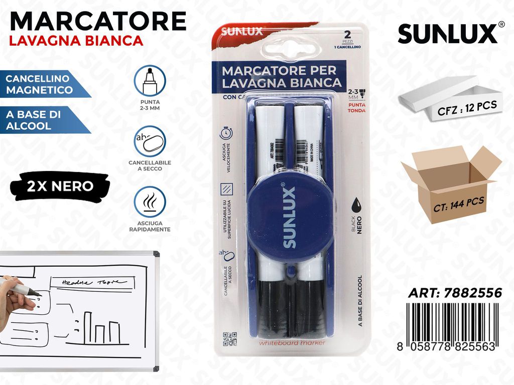 Marcatore per Lavagna Nero 2-3MM 2PCS